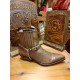 BOOTSTRAPS WITH CONCHOS AND REVETS 100% LEATHER