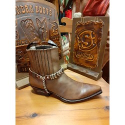 BOOTSTRAPS WITH CONCHOS AND REVETS 100% LEATHER