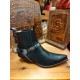 BOOTSTRAPS WITH CONCHOS AND REVETS 100% LEATHER
